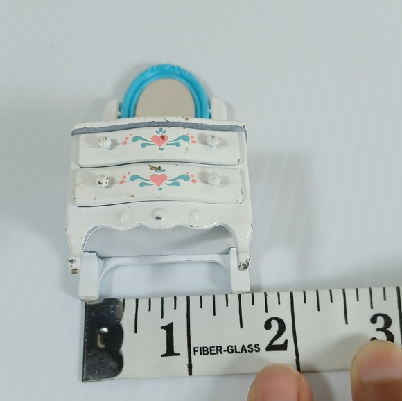 Vintage 1980 Dresser w/Mirror  high Mattel Doll House Furniture Hong Kong 3in - Picture 9 of 10